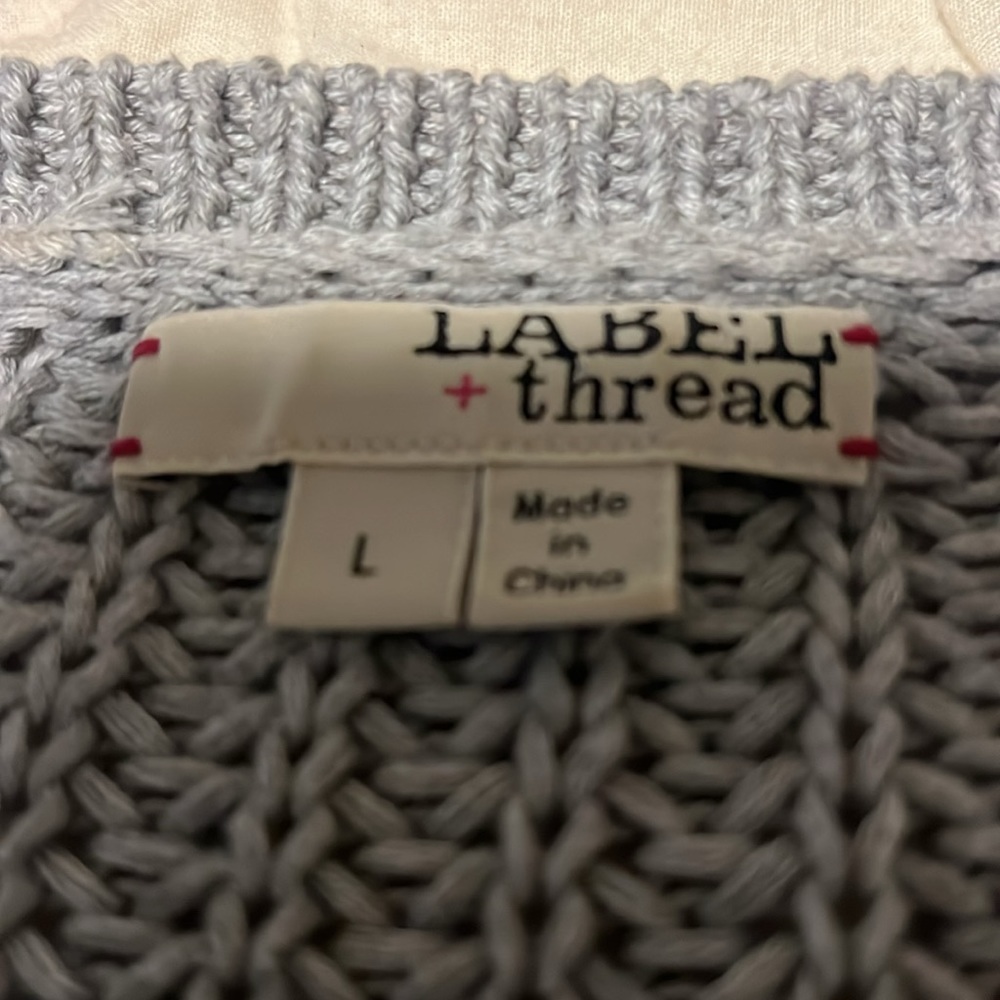Label Thread Gray Lightweight Sweater - image 3